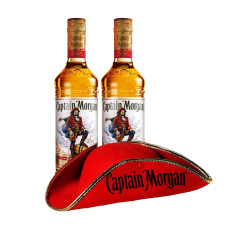 Набір подарунковий №16 Ром Captain Morgan Original Spiced Gold 35% 0,7л 2шт + брендований капелюх пірата mini slide 1