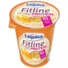 Крем-йогурт Exquisa Fitline Персик-маракуйя протеїновий 10% 400г mini slide 1