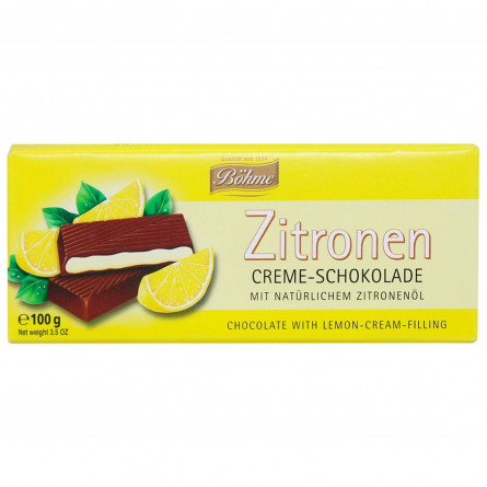 Шоколад темний Böhme з кремово-лимонною начинкою 100г