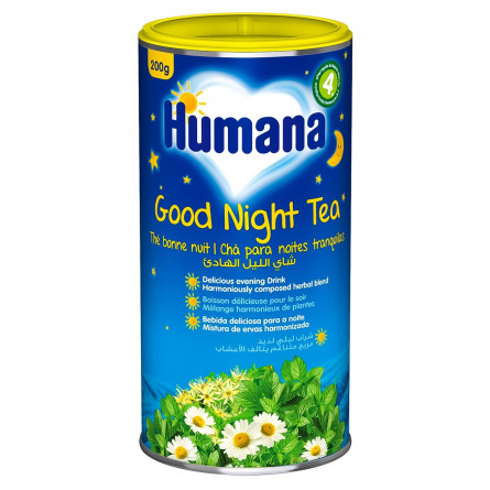 Чай Хумана Сладкие Сны детский травяной растворимый с 2 недель 200г туба Германия