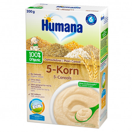 Каша безмолочна Humana 5 злаків органічна 200г