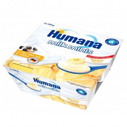 Продукт кисломолочний Humana Milk minis Банан для дітей з 6 місяців 4*100г