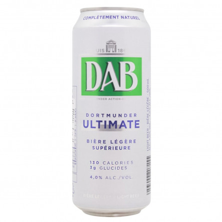 Пиво DAB Ultimate Light железная банка 4% 0,5л slide 1