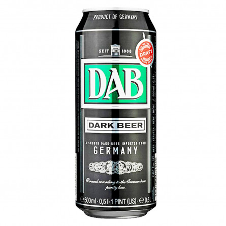 Пиво DAB темне фільтроване пастеризоване 4,9% 0,5л