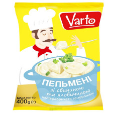 Пельмені Varto зі свининою та яловичиною заморожені 400г mini slide 1