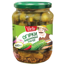 Огiрки Varto маринованi гострi 680г mini slide 1