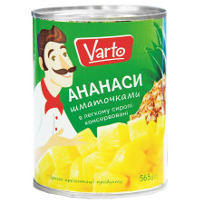 Ананаси Varto шматочками в легкому сиропі 565г mini slide 1