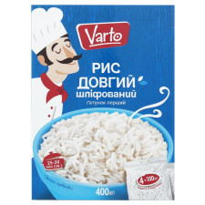 Рис Varto довгий шліфований в пакетиках 4шт х 100г mini slide 1