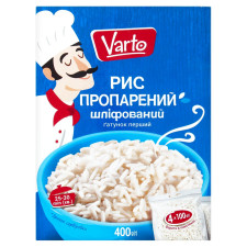 Рис Varto пропаренный шлифованный в пакетиках 4шт х 100г mini slide 1