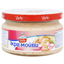 Ікра мойви Varto в соусі зі шматочками креветки 180г mini slide 1