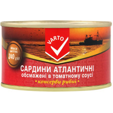 Сардини Varto обсмажені в томатному соусі 240г mini slide 1