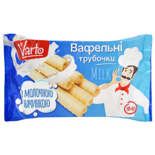 Вафельні трубочки Varto з молочною начинкою 150г mini slide 1