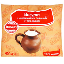 Йогурт Вигода П'ять злаків 1,5% 400г mini slide 1