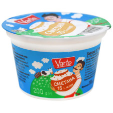 Сметана Varto 15% 200г mini slide 1