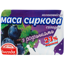Маса сиркова Varto молоковмісна солодка з родзинками 23% 200г mini slide 1