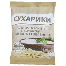 Сухарики Вигода Сметана і зелень пшенично-житні 100г mini slide 1