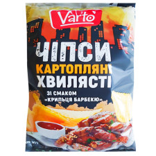 Чіпси Varto хвилясті зі смаком крильця барбекю 110г mini slide 1