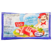 Крабовые палочки Varto из сурими замороженные 250г mini slide 1