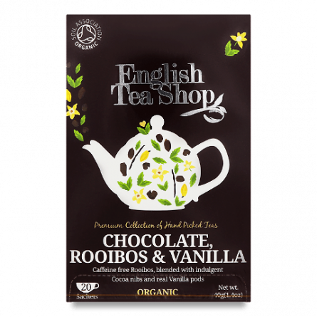 Чай трав'яний English Tea Shop шоколадний ройбуш-ваніль органічний
