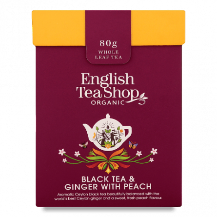 Чай чорний English Tea Shop English Breakfast імбир-персик + ложка slide 1