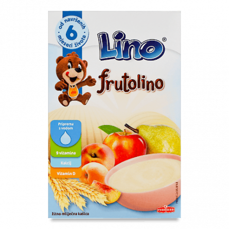 Каша пшенична Lino Frutolino з молоком та фруктами