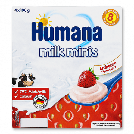 Продукт кисломолочний Humana Milk minis полуниця slide 1
