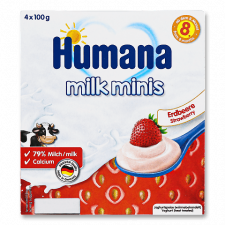Продукт кисломолочний Humana Milk minis полуниця mini slide 1