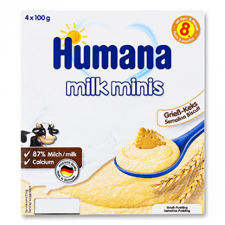 Пудинг Humana Milk minis манний з печивом