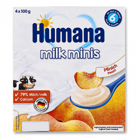 Продукт кисломолочний Humana Milk minis персик