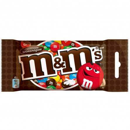 Драже M&amp;M's с молочным шоколадом покрытое хрустящей разноцветной глазурью 45г