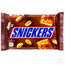 Батончик Snickers шоколадний з арахісом карамеллю і нугою покритий молочним шоколадом 200г mini slide 1