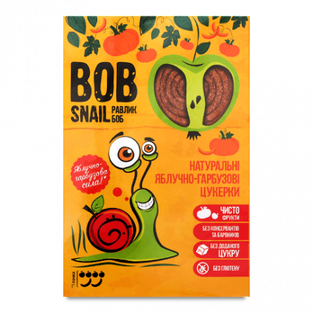 Цукерки Bob Snail натуральні яблучно-гарбузові