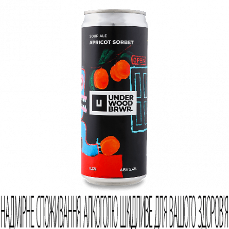 Пиво Underwood Brewery Apricot Sorbet світле нефільтроване з/б slide 1
