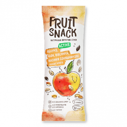 Батончик Fruit Snack яблуко-вівсяні пластівці-насіння льону та соняшнику