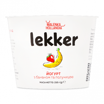 Йогурт Lekker банан-полуниця 3% slide 1