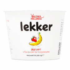 Йогурт Lekker банан-полуниця 3% mini slide 1