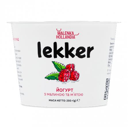 Йогурт Lekker малина-м'ята 3% slide 1