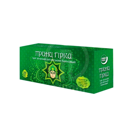 Чай зелений «Принц Гіріш» байховий листовий в коробці
