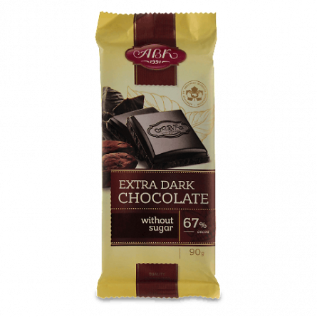 Шоколад «АВК» «Екстрачорний» 67% какао без цукру slide 1