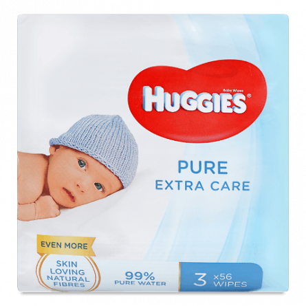 Серветки вологі Huggies Baby Wipes Pure Gold Triplo slide 1