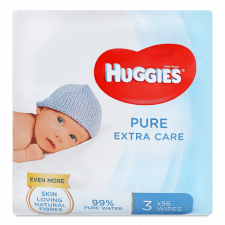 Серветки вологі Huggies Baby Wipes Pure Gold Triplo mini slide 1