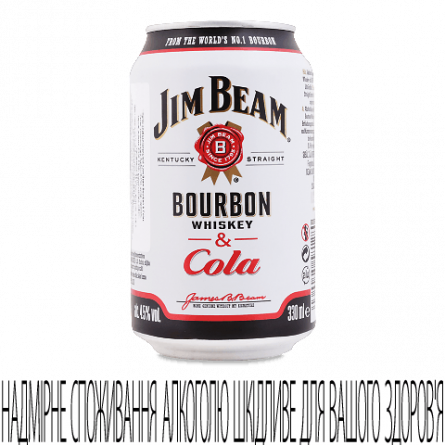 Напій слабоалкогольний Jim Beam Bourbon Whiskey &amp;amp;amp;amp; Cola з/б slide 1