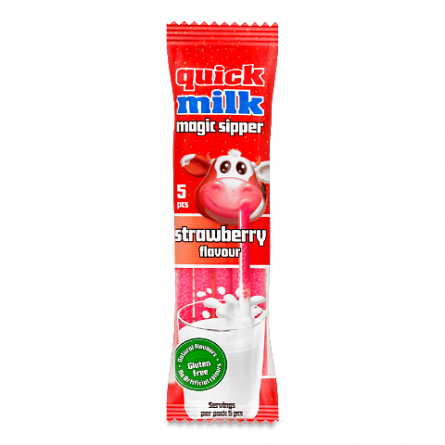 Карамель Quick Milk «Чарівна соломка» полуниця цукрова