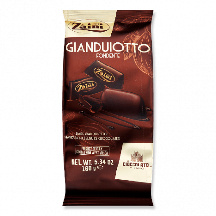 Цукерки Zaini Gianduitto з фундуком з чорного шоколаду