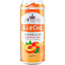 Пиво A. Le Coq Fassbrause Peach світле фільтроване безалкогольне 0% 0,5л mini slide 1