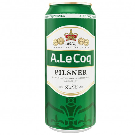 Пиво A.Le Coq Pilsner светлое 4,2% 0,5л slide 1