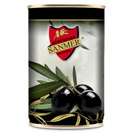 Оливки Sanmer чорні з кісточкою