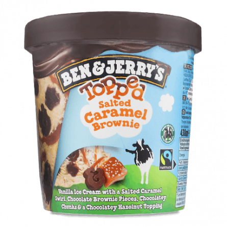 Морозиво Ben&Jerry's ванільне з карамеллю та шматочками брауні «Фадж»