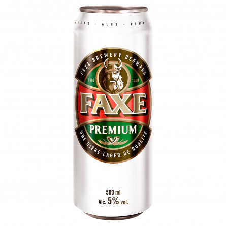 Пиво Faxe Premium світле з/б 5% 0,5л