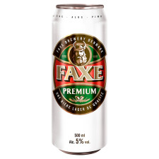 Пиво Faxe Premium светлое ж/б 5% 0,5л mini slide 1